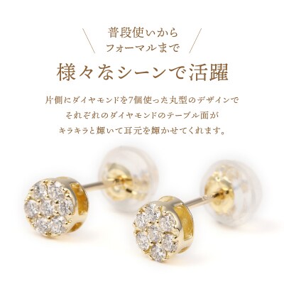トータル0.20キャラット　K18 ダイヤモンドピアス　E150DI-Y