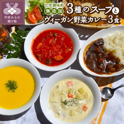 化学調味料無添加スープ3食&ヴィーガン野菜カレー3食セット