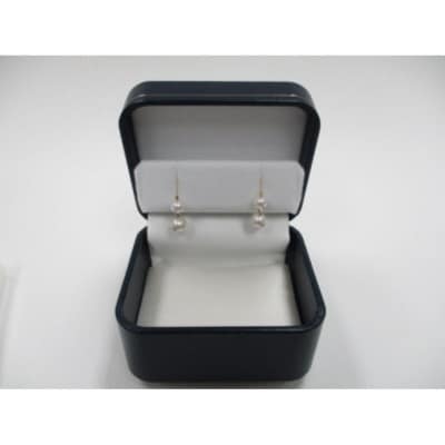 K18YGあこや真珠(7-7.5mm2珠、5.5-6mm2珠)ミラーボール入りチェーンピアス(22)