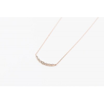 0.2ct K18PGアーチネックレス HY-9