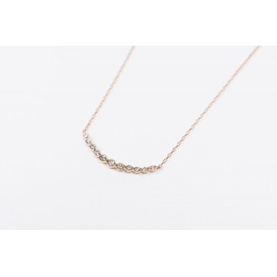 0.3ct K18PGアーチネックレス HY-12