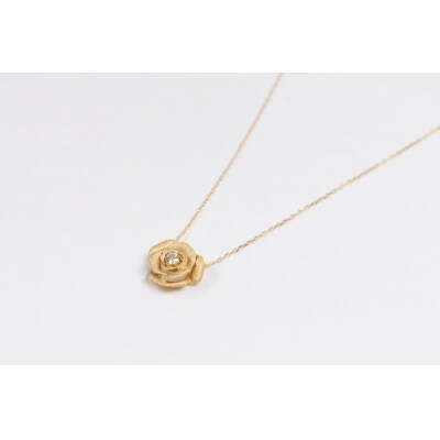 0.1ct K18YGローズネックレス HY-17