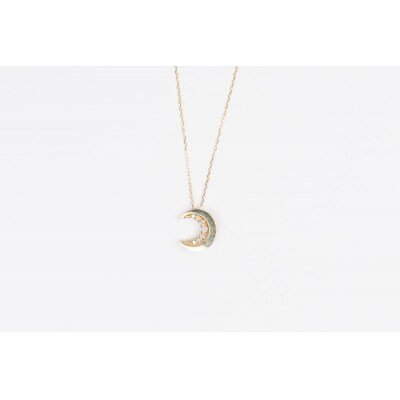 0.3ct K18YGムーンネックレス HY-23