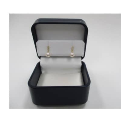 K18YG　あこや真珠(7.5-8mm)ダイヤモンド付ピアス(24)