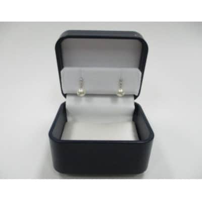 K18WG　あこや真珠(7.5-8mm)ダイヤモンド付ピアス(25)