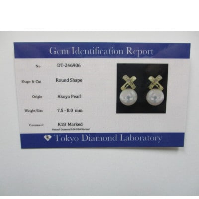 K18YG　あこや真珠ダイヤモンド付ピアス(28)