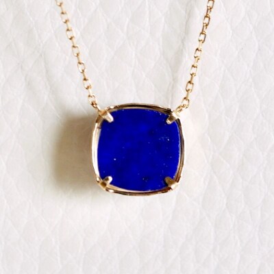 【ジュエリー】K18イエローゴールド ラピスクォーツペンダントネックレス 保証書付 PNA-0361
