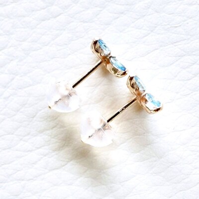 【ジュエリー】K10 イエローゴールド ブルートパーズ バタフライ ピアス 保証書付 SE-2913