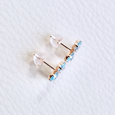 【ジュエリー】K10 イエローゴールド ブルートパーズ バタフライ ピアス 保証書付 SE-2953