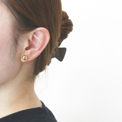 甲府市発k18イエローゴールド 丸玉ピアス 8mm 18金 スタッド 定番 [PS-1106YG]