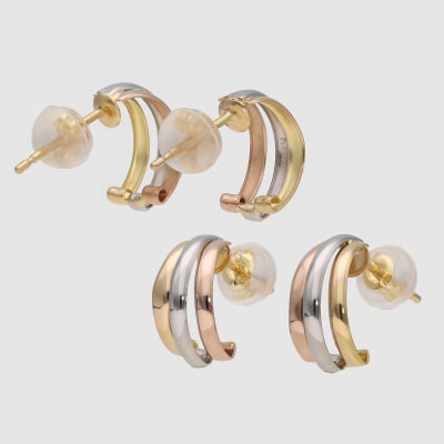 K18/Pt900 スリーカラースタッドピアス 43-6278