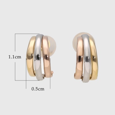 K18/Pt900 スリーカラースタッドピアス 43-6278