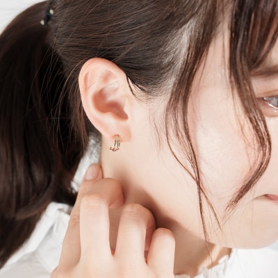 K18/Pt900 スリーカラースタッドピアス 43-6278