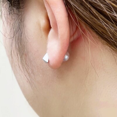 K10WG　淡水パールキャッチピアス　S28(682291)K06008-H