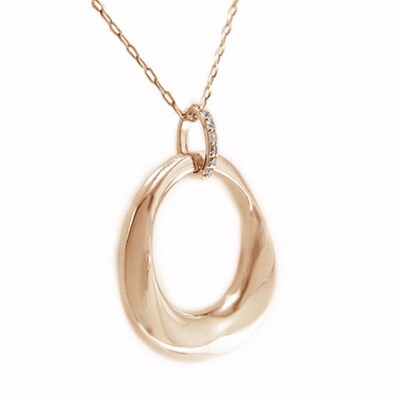 K18ピンクゴールド高級ダイヤモンドペンダント 揺れるデザイン【53840-3】