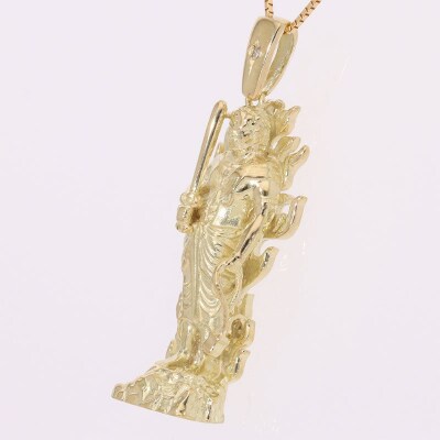 菩薩ネックレス 不動明王 ダイヤモンド 0.01ct ベネチアンチェーン 50cm EJ-003