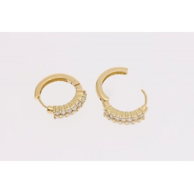 ダイヤモンドピアス 0.5ct K18イエローゴールド フープピアス 中折れピアス EJ-005