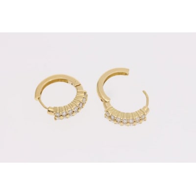 ダイヤモンドピアス 0.5ct K18イエローゴールド フープピアス 中折れピアス EJ-005