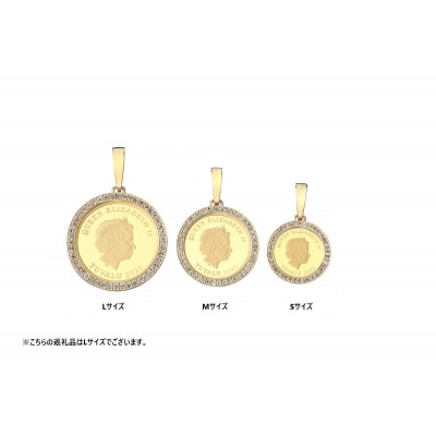 [MADE IN KOFU] 24金 ダイヤ枠 ペンダントトップ Lサイズ TI-1215