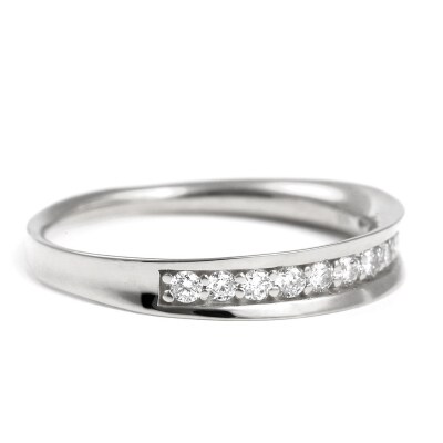 地金照り返し一文字リング　0.20CT　R3991DI-P2