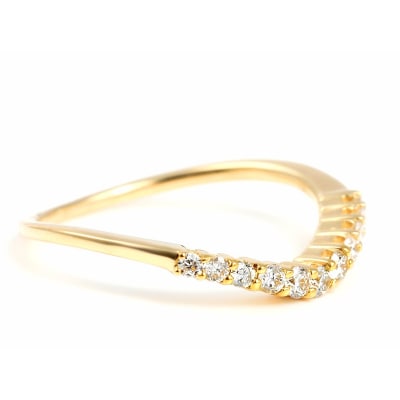 ウェーブダイヤモンドリング　0.2CT【R3988DI-Y】