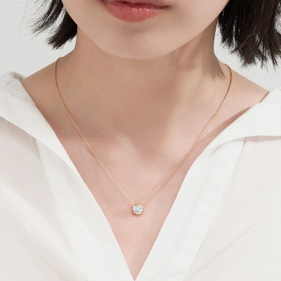 K18 シンプルダイヤモンドネックレス(1.0ct)　60-9580