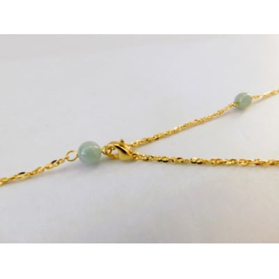 翡翠ステンレスネックレス80cm(ゴールド)K06073-G