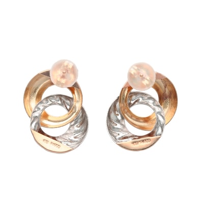 K18PG/プラチナ コンビデザインピアス 43-6336