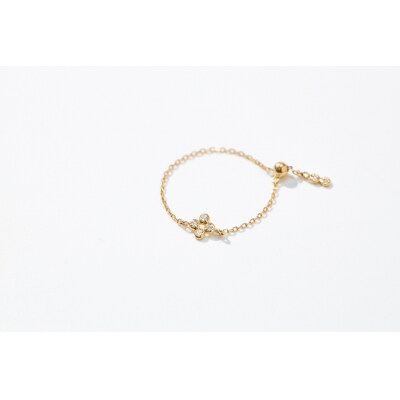 【K18】0.03ct ダイヤモンドチェーンリング/No.106