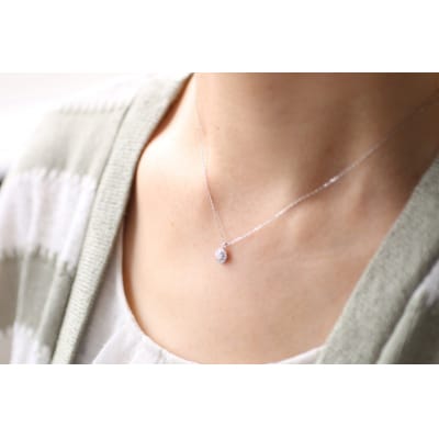 K18ホワイトゴールド 天然ダイヤモンドネックレス|pe3367-K18wg | 山梨 