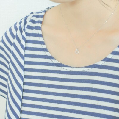 K18ホワイトゴールド 天然ダイヤモンドネックレス|50609-K18wg