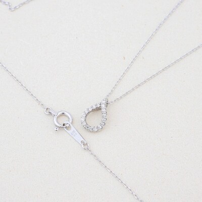 K18ホワイトゴールド 天然ダイヤモンドネックレス|50609-K18wg