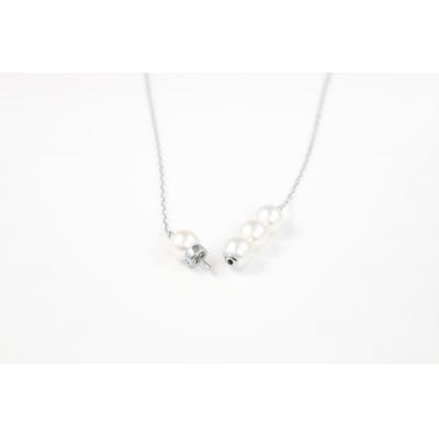 【プラチナ】9.0mm アコヤ真珠ネックレス【便利機能付き】/No.117