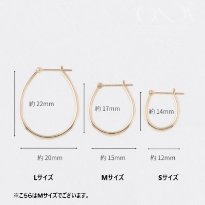 【甲府ジュエリー】K18　フープピアス　Mサイズ(15132206)