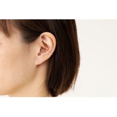 【K18】0.12ct ハーフエタニティイヤーカフ/No.129