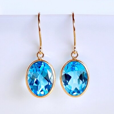 【ジュエリー】K18 イエローゴールド ブルートパーズ シンプル ピアス SIA-8808