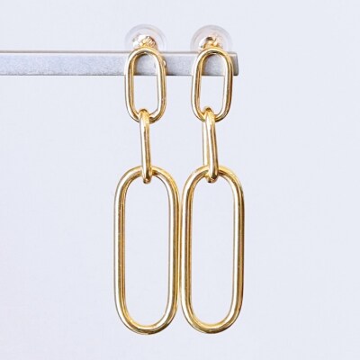 【ジュエリー】K10イエローゴールド チェーンモチーフ ピアス SGL-22636