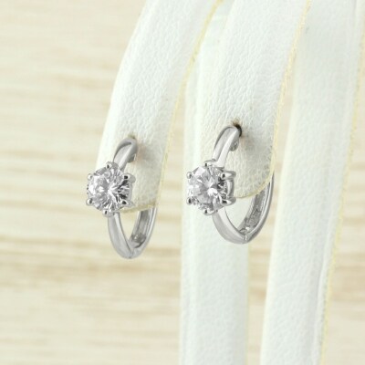 Pt900 ダイヤモンド 一粒石 フープピアス eo672pt