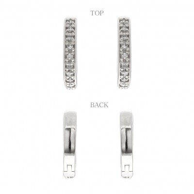 K18ホワイトゴールド ダイヤモンドフープピアス(0.1ct)46-3424
