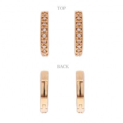 K18ピンクゴールド ダイヤモンドフープピアス(0.1ct)46-3425