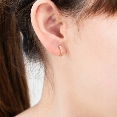 K18ピンクゴールド ダイヤモンドフープピアス(0.1ct)46-3425