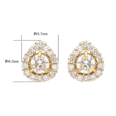 K18 ドロップデザインダイヤピアス 0.34ct 43-5417