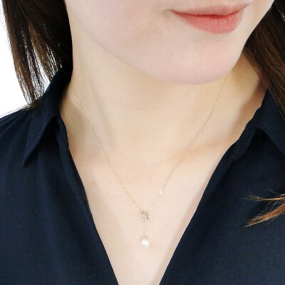 K10あこや真珠&ダイヤモンドネックレス(Fph002)