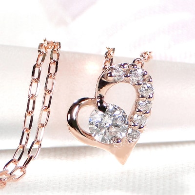 K18PGダイヤモンドネックレス(Fph004)