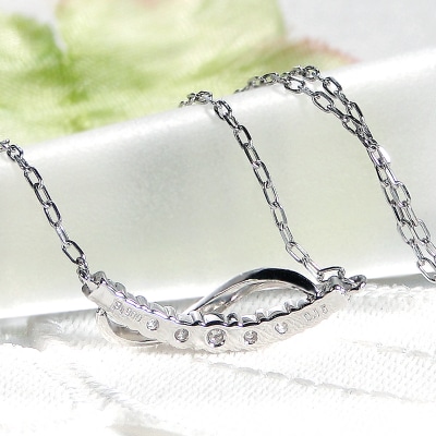 PT900/PT850ダブルプレート ダイヤモンドネックレス(Fph005-2)