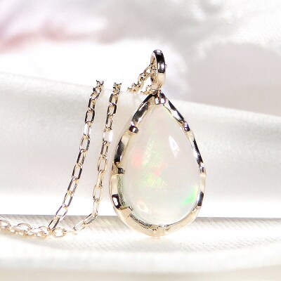 K10YG ペアシェイプ オパールネックレス(Fph007)