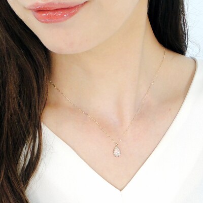 K10YG ペアシェイプ オパールネックレス(Fph007)