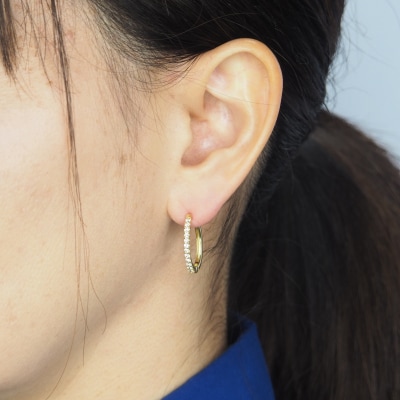 K18 0.30ct ダイヤモンド ピアス　FFP-000335