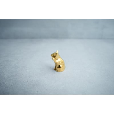 18金の招き猫開運黄金の縁起置物 /イエローゴールド手のひらサイズオブジェ /K18-BC001