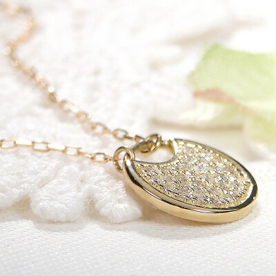 K18YG ダイヤモンド サークルネックレス(Fph008)